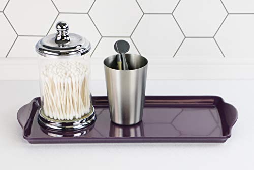 Reston Lloyd Melamine Plastic Tidbit Tray, BPA-Free, Food Safe, Multipurpose Platter Serving Tray, Bathroom/Table Organizer, Plum - color: Plum, size: 14.7" x 6.5" x 0.8"
