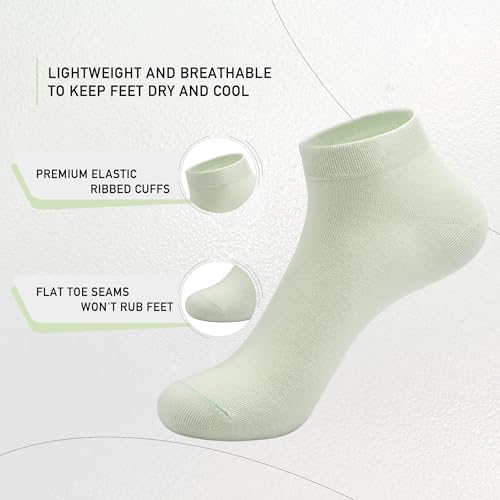 SERISIMPLE Women Viscose Bamboo Ankle Socks Low Cut Thin Sock Lightweight Pastal Color Soft Sock 5 Pairs - color: Assorted, size: Large