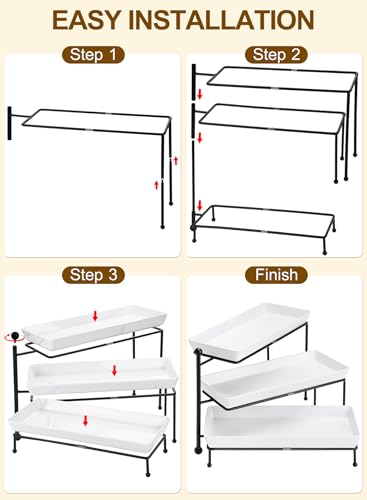 Tiered Serving Tray for Party, 14 Inch Dessert Display Stand, Black - color: Black, size: 13.5 inch