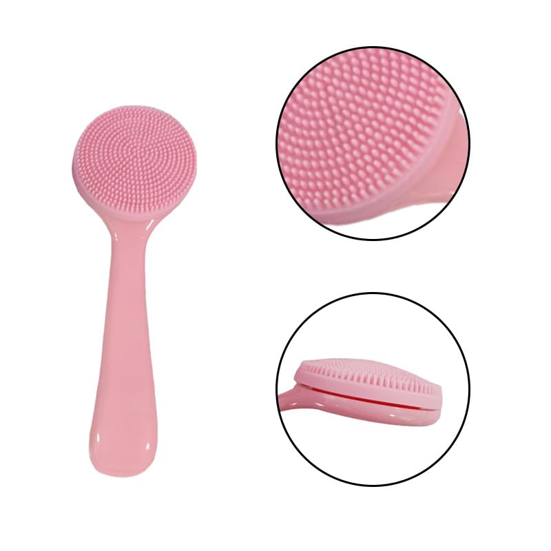 4 Pcs Silicone Facial Cleansing Brush, Manual Face Scrubber with Soft Bristles, Waterproof Exfoliating Brush for Daily Skincare Routine Blackheads Makeup Residues Removal