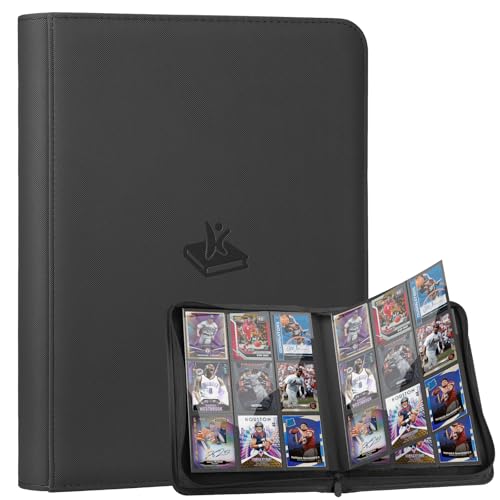 Trading Card Binder 9 Pocket, 360 Pockets Card Collection Binder - color: Black
