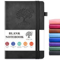 Blank Journal Notebook 5.9"×8.5", Leather Sketchbook,160 Pages Sketch book - color: Black, size: Blank Page