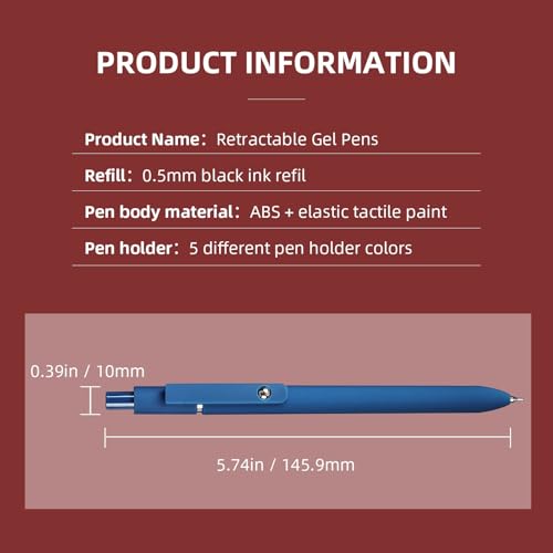 YOXMJDB Gel Pens, 5 Pcs 0.5mm Fine Point Smooth Writing Pens Cute Pens, High-End Series Black Ink Pens for Journaling Note Taking, School Office Supplies for Women Men (5 Pcs Vintage) - color: 5 Pcs Vintage