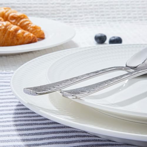 Silverware Set with Serving Utensils, 65 Piece Flatware Set, 18/10 Steel - color: Silver, size: 65-Piece
