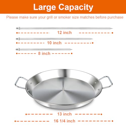 Vertical Skewer Pan Gyro Pan Spit Shawarma Pan Stand with Skewer for oven - size: With 13 " Base Pan& 3 Skewers