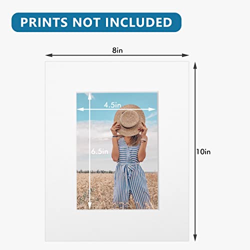 Somime 8x10 Precut Picture Mats,White 8x10 Picture Mats for 5x7 Photo - size: 8"x10" 10pack white mats