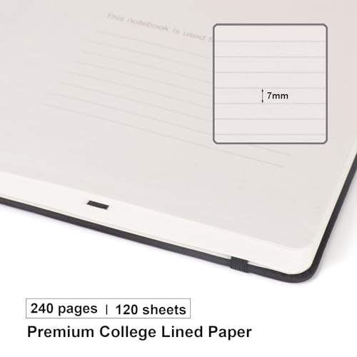 Comix Lined Journal Notebook for Work, 240 Pages, 5.5" x 8.3", Black - color: Black, size: 1 Pack
