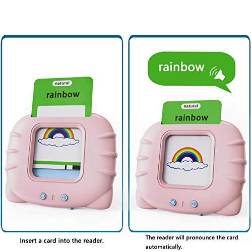 Lapare Audible Learning Toy with Music for Toddler Age 1 2 3 4 5, 520 Sight Words Talking Flash Cards Toy for Girls to Learn Alphabet Number Color Shapes and More - color: Pink, size: 520 Sight Words English