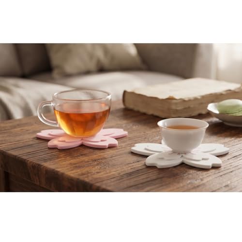 Kawaii Coasters Pink Office Desk Accessories Cherry Blossom Desk Home Decor - size: Small Cherry Blossom 2pcs