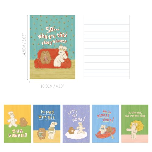 Monolike Mini Unmatched Friends Line Note 6P SET_Mini note, Pocket note, Line note, a portable note, 105x148mm, 48pages - color: Mini Unmatched Friends Line Note 6P A