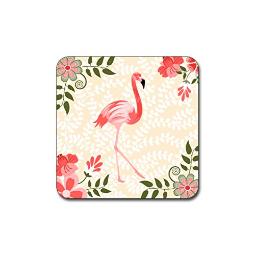 Beautiful Flamingos Pattern Square Coaster Set of 4 - color: Beautiful Flamingos Beautiful Flamingos Pattern Square