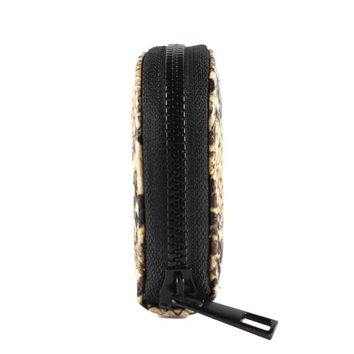 Small Zip Wallet Credit Card Wallet Coin change case Holder for women PU Leather(Sand Snake) - color: Sand Snake