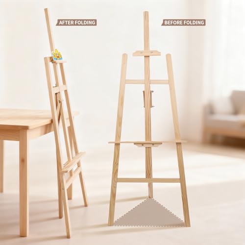 Smiley Wooden Easel for Painting, Wedding Signs & Display, Adjustable - color: Primary Colour