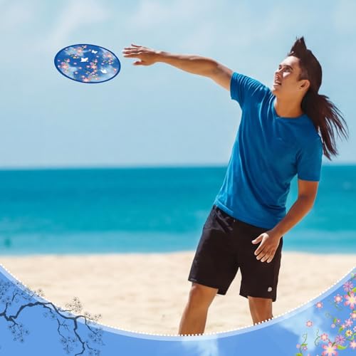 Gejoy 24 Pcs Chinese Flowers Folding Flying Discs Foldable Fans 8 Styles - color: Chinese Style Flowers