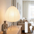 Rice Paper Lamp,Dimmable Bedside Table Lamp,Remote Control,Bulb Included - style: Japanese-remote control