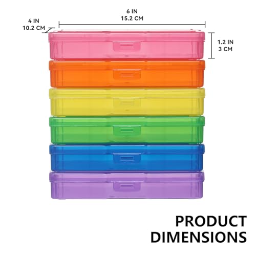novelinks 6 Pcs 4"x6" Plastic Photo Storage Boxes with Tray (Color 1Pack) - color: Multi-colored