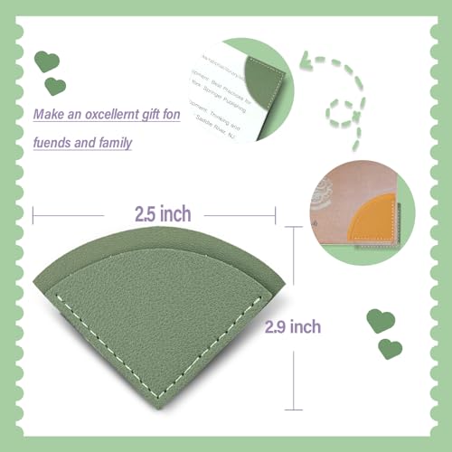 6 Pcs Fan-Shaped Page Book Marks - Leather Corner Bookmark for Women, Kids, Reading Lovers - color: Fan-shaped