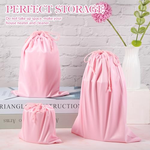20 Pcs Satin Game Storage Bags for Women Men, S,M,L, Light Pink - color: Light Pink, size: S,M,L