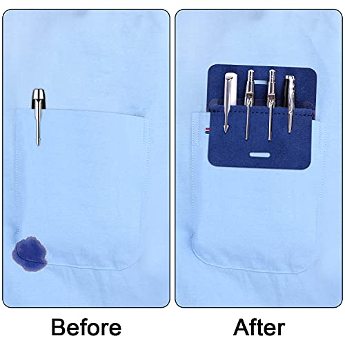 Wisdompro Pocket Protector, 3 Pack PU Leather Heavy Duty Pen Holder Pouch - color: Blue