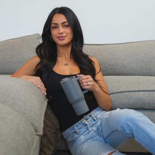 HydroJug Coffee Traveler 20oz Ceramic-Lined Mug with Handle, Stone - color: Stone