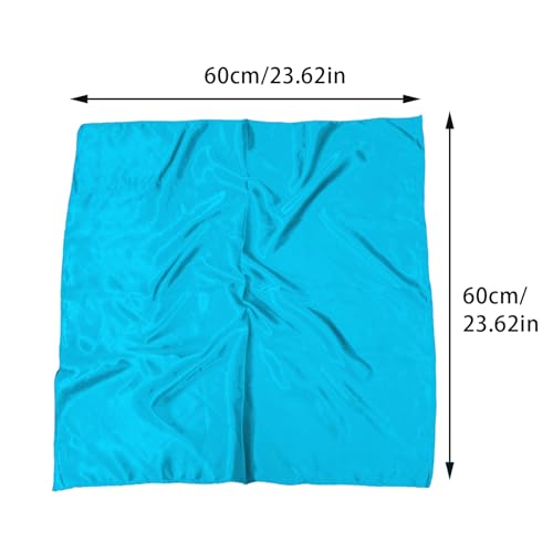 1 Piece of Square Satin Scarf Wrap Ribbon Neck Scarfs Halloween Retro Costume (23.62" x 23.62") - color: Lake Blue