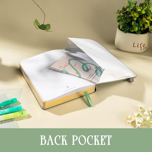 TIEFOSSI A5 Lined Journal for Women & Men, 100 GSM Thick Paper - color: Light Green, size: Lined