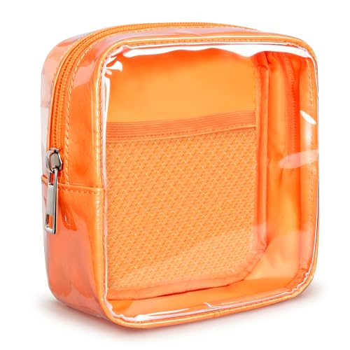 WLLWOO Clear Makeup Bag Mini Cosmetic Pouch Travel Toiletry Organizer - color: 1pcs-Mini-Orange