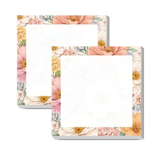Sticky Notes 3x3 Inches, Cute Self-Stick Note Pads, Funny Memo Pads, Easy to Post Sticky Notes for Office, Home & Notebook Soft Flower Bouquet - color: Soft Flower Bouquet