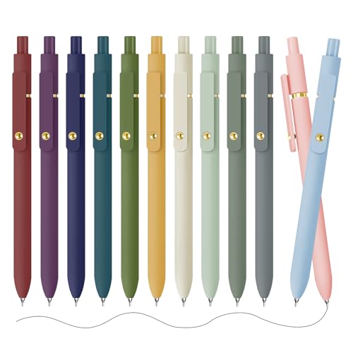 UIXJODO Gel Pens, 12 Pack Gold Retro and Gold Morandi 0.5mm Black Ink Pens Fine Point Smooth Writing Pens for School Office Supplies, Gifts for Women Girls - color: 12 Pcs Gold Morandi and Retro- Black Ink