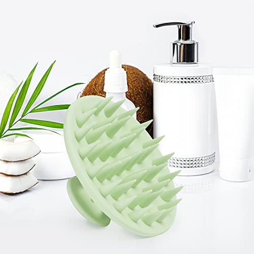 Meartchy Silicone Scalp Massager Shampoo Brush, Scalp Scrubber for Hair Growth (Grass Green) - color: Grass Green