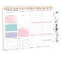 Thboxes Weekly Desk Planner, 8.5x11In To Do List Notepad, 52 Sheets, Floral - color: Light Pink Broken Flower