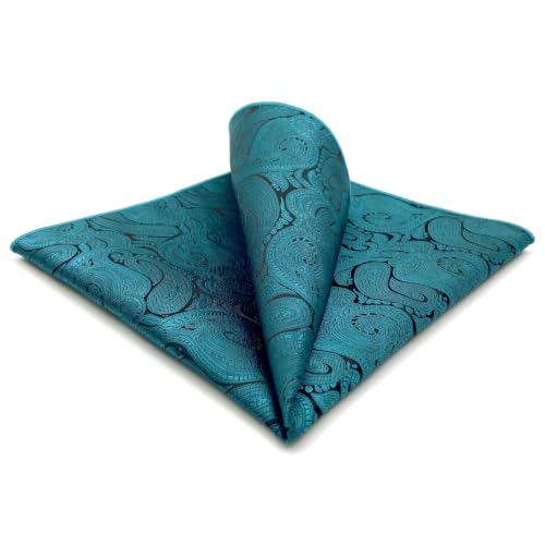 S&W SHLAX&WING Mens Pocket Square Paisley Multicolor Large for Business Wedding - color: Ah77