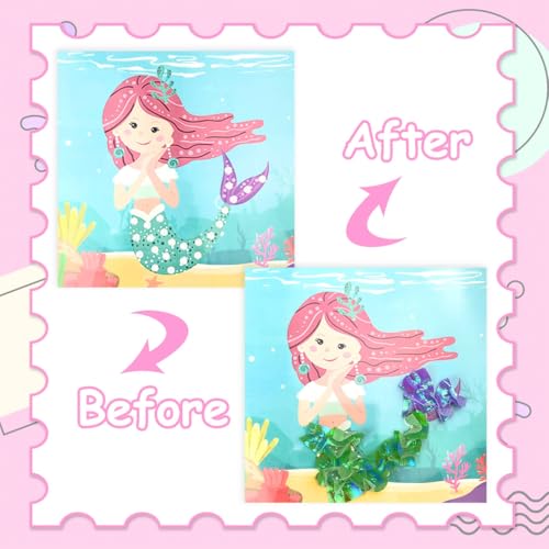 Poke-in Fun Art Fabric Craft,Magical Princesses Kits,Arts and Crafts for Kids,Mess Free Kids'Paper Craft Kits,Art Activity Birthday Ideas for Children,Toys for Girls &Boys Ages 4-10+ - style: Princess
