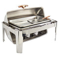 Denmark Tools for Cooks Celebrations Cookware Collection 5 Piece 9.5-Quart Rectangular Heavy Gauge Stainless Steel Chafing Dish Set with Roll Top Lid for Entertaining & Catering - size: 9.5QT ROLL TOP CHAFING DISH