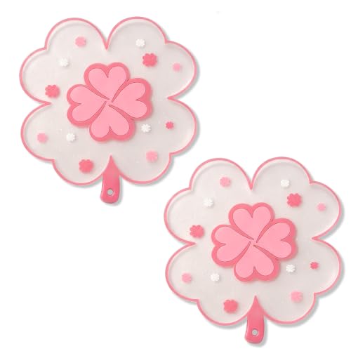 Kawaii Pot Holders for Kitchen Essentials Decor for New Home Clover Trivet - size: Pink Clover Trivets 2pcs