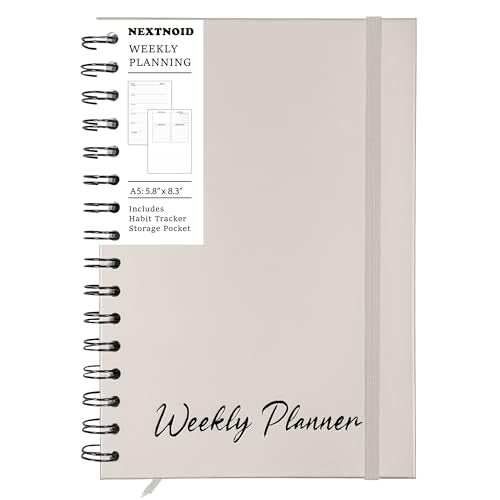 Nextnoid A5 Undated Weekly Planner with Goal & Habit Tracker, Beige - color: c-Beige, style: b-Weekly Undated