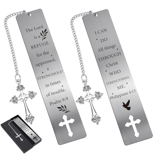 Christian Metal Bookmark Gifts - 2 Pcs I Can Do All Things - style: Christian