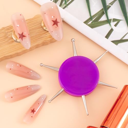Nail Dotting Tool, 6-in-1 Metal Dotting Tool Nail Art, Purple - color: Purple, 1pcs, 6-in-1
