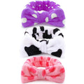 WSYUB 3PCS Spa Headbands, Headbands for Face Washing - color: Pink, purple and white with round dot