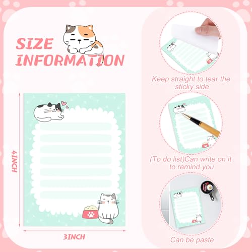Gilprop 24 Pack Bee Sticky Notes 3x4 Inch, Honeybee Memo Pads, Cat - style: Cat