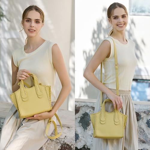 JEN & CO. Marla Whipstitch Satchel Bag, Crossbody Shoulder Purse for Women - color: Brick