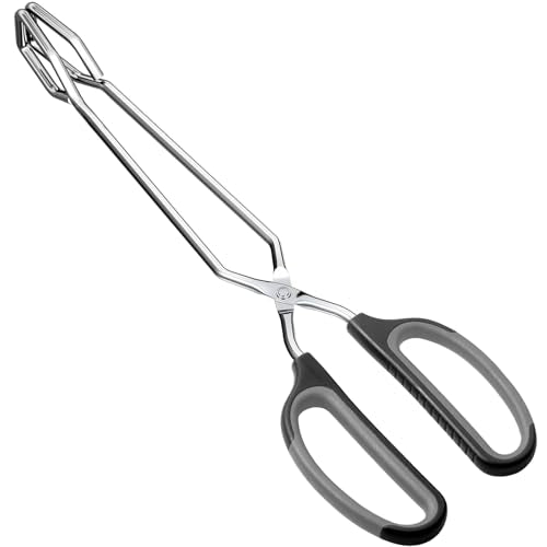 HINMAY Scissor Tongs with Comfort-Grip Handle 12-Inch Cooking Tongs - size: 12"