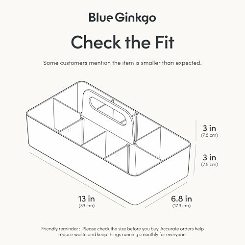 BLUE GINKGO Stackable Organizer Caddy, Long, White, Made in Korea - color: WHITE, size: Long Rectangle