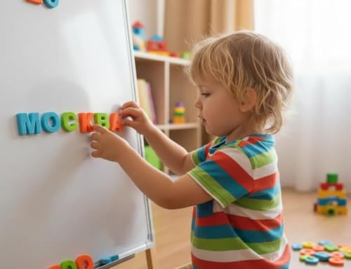 BOHS Magnetic Letters for Fridge, 33-Piece Russian Alphabet for Kids