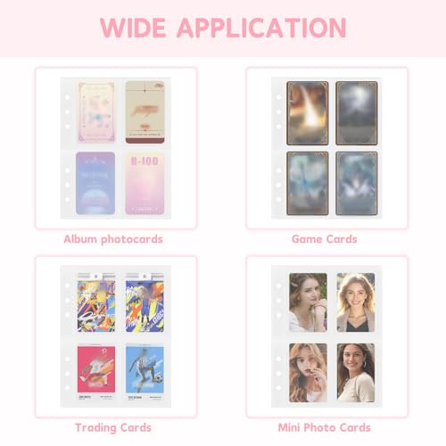 A5 Photocard Binder Holder Photo Card Storage Book 320 Pockets, Pink - color: Pink