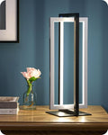 EDISHINE Modern LED Table Lamps, 750LM Dimmable Nightstand Lamp, Silver - color: Silver