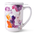 AmorArc Tea Cup With Infuser and Lid, 18oz Loose Leaf Tea Mug With Steeper - color: Anemone