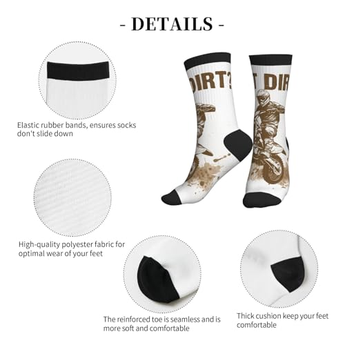 Crew Athletic Socks Funny Crazy Casual Sports Novelty Dress Socks for Women Men Running Hiking - color: Got Dirt Bike Motorcross Racing