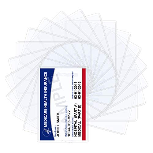 Wisdompro 20 Pack New Medicare Card Protector Sleeves, 6 Mil Clear PVC - size: 20 Pack