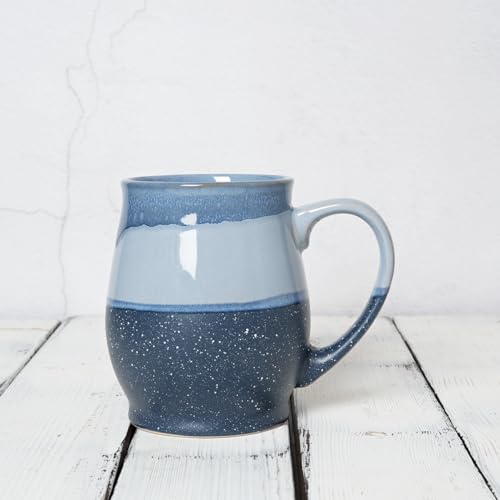 Bosmarlin Extra Large Ceramic Coffee Mug, 25 Oz, Dishwasher and Microwave Safe, Oversized Big Tea Cup for Office and Home, Reactive Glaze (Blue) - color: Blue